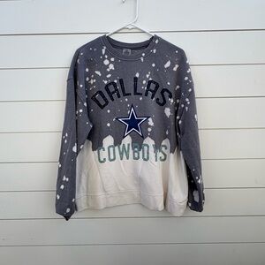 Dallas Cowboys Gray and White Women's Crew Neck Sweater